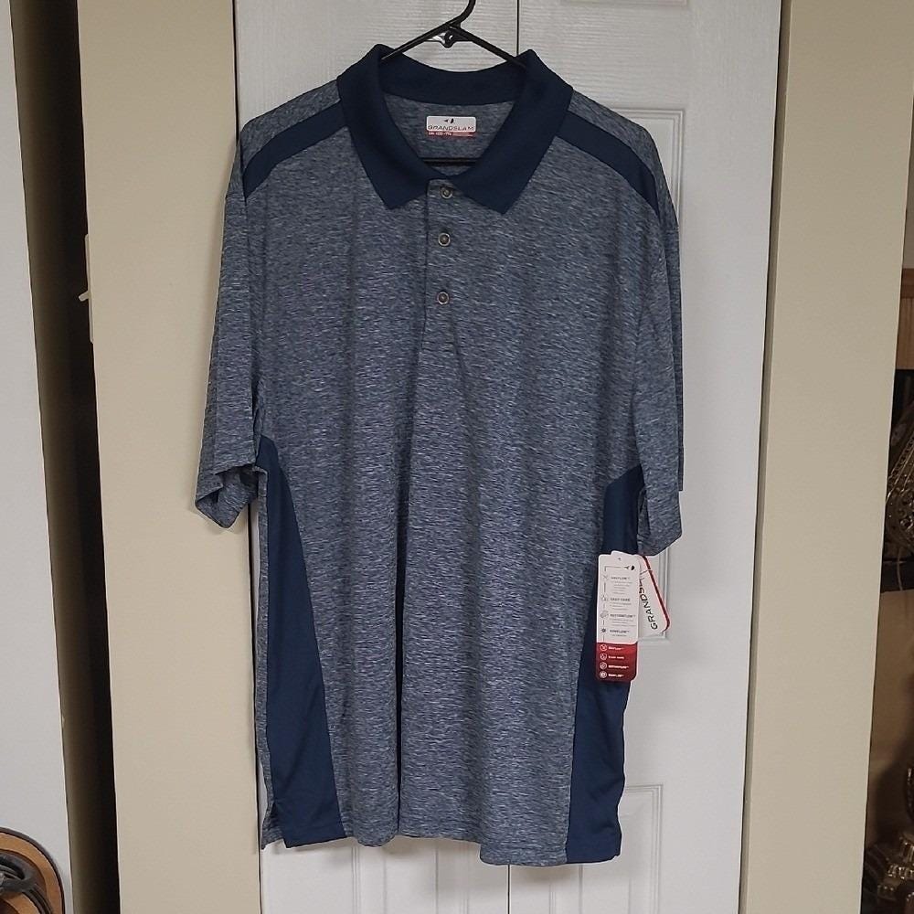 Grand‎ Slam Heathered Navy Polo Shirt Big & Tall Size XXL NWT Gift Idea